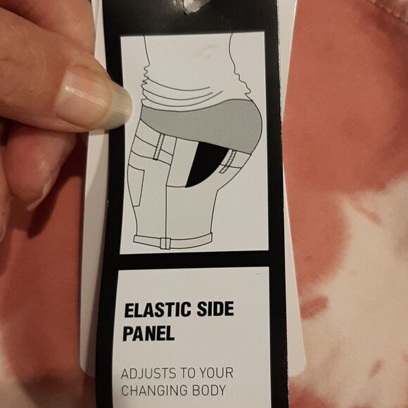 Planet Motherhood Coral Tie Dye Bib Short Overalls - Picture 7 of 11